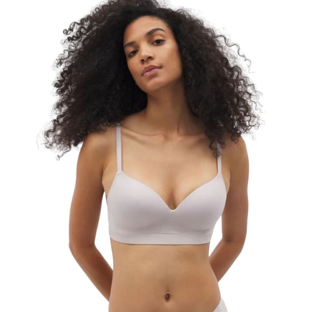 Soma Intimates Enbliss Luxe Wirelessโ Bra with Lace Back, White/Ivory - Size 34D